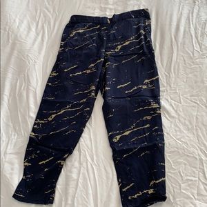 GAP MEDIUM NAVY SPLATTER tie elastic waist tapper